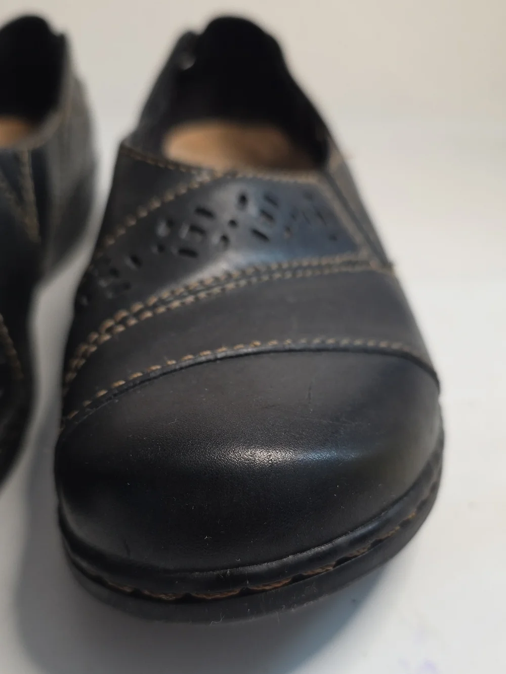 CLARKS EVIANNA FIG 4 COMFORT LEATHER LOAFERS BROWN SLIP ON LADIES 8.5 VGUC CUTE